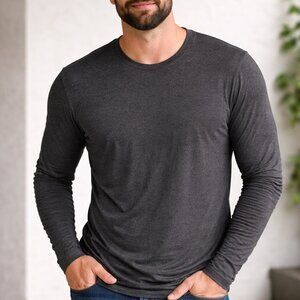 Banana Republic Timeless Tee Charcoal Gray Long Sleeve | M | Soft Modal Blend